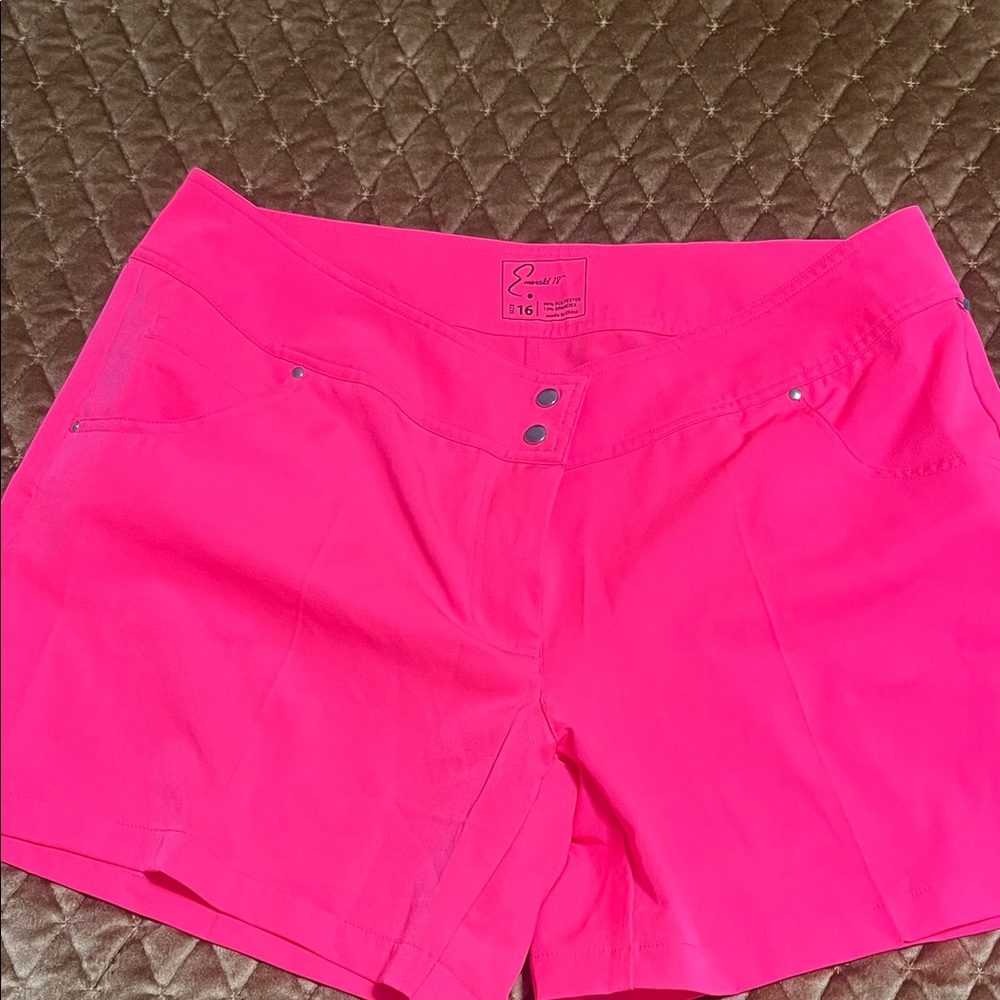 Emerald 18 Hot Pink High Waist Women's Shorts